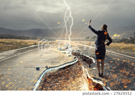 Businesswoman catching moment on her mobile 27629352