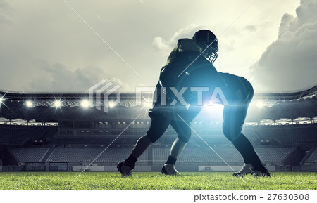 American football players at arena American football players at arena 27630308