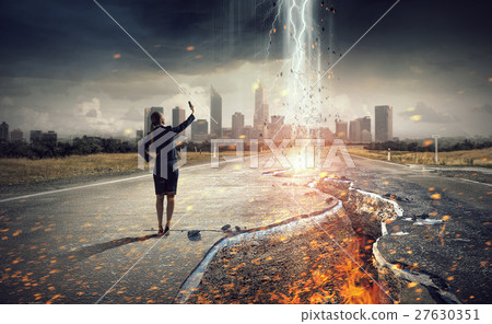 Businesswoman catching moment on her mobile 27630351