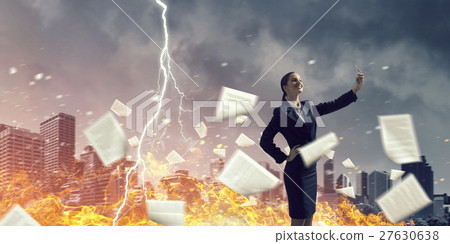 Businesswoman catching moment on her mobile 27630638