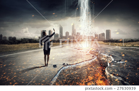 Businesswoman catching moment on her mobile 27630939