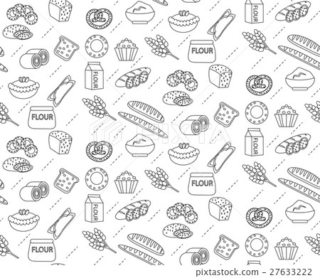 Bakery seamless pattern. Line, outline, doodle 27633222