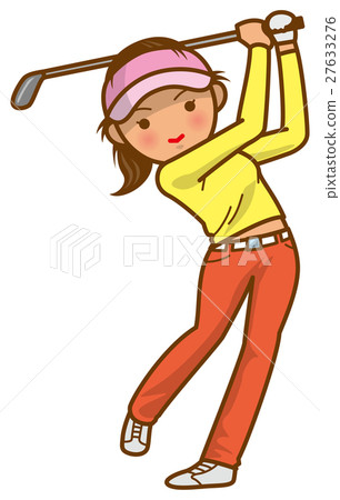 高爾夫球搖擺女性圖像例證 高爾夫球搖擺女性圖像例證 27633276