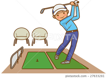 Golf practice range male image illustration 27633281