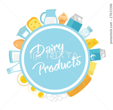 Dairy products frame. Flat style. Milk frames for 27633306