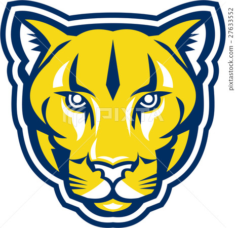 Cougar Mountain Lion Head Retro 27633552