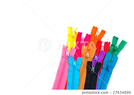 color zipper on white background 27634899