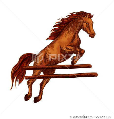 Horse jumping symbol for equine sport horserace Horse jumping symbol for equine sport horserace 27636429