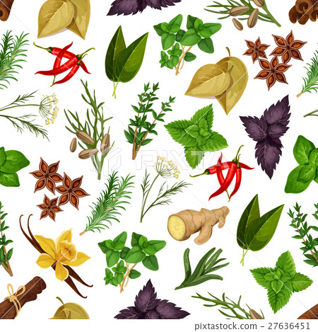 Herbs and spices seamless pattern Herbs and spices seamless pattern 27636451