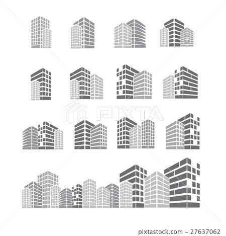 set of building icon vector 27637062