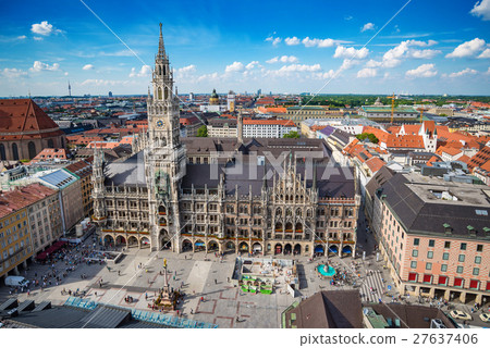 Marienplatz and Munich skyline, Munich, Germany Marienplatz and Munich skyline, Munich, Germany 27637406