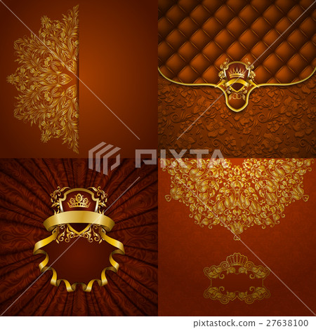 Elegant golden frame banner 27638100