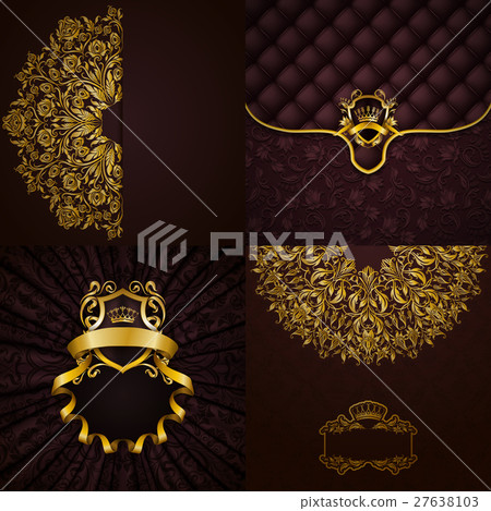 Elegant golden frame banner 27638103