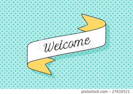Ribbon banner with text Welcome 27638521