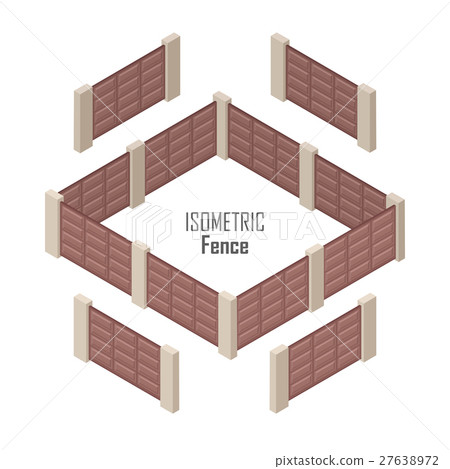 Lattice Fence and Gate with Columns Isolated 27638972
