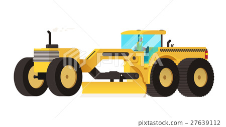 Motor grader. Heavy equipment vehicle isolated Motor grader. Heavy equipment vehicle isolated 27639112