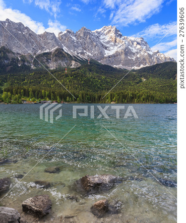 Eibsee lake and Zugspitze top of Germany Eibsee lake and Zugspitze top of Germany 27639606
