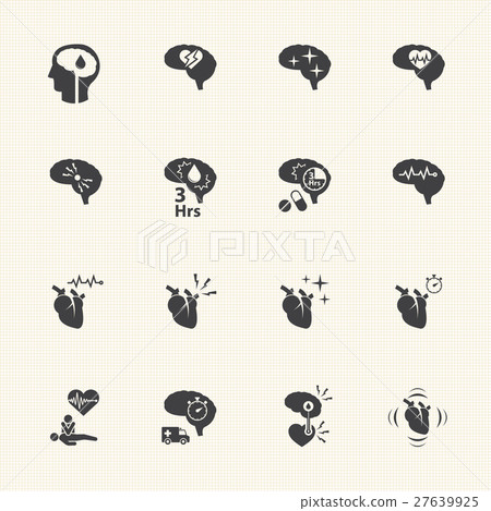 icon set of stroke disease 27639925