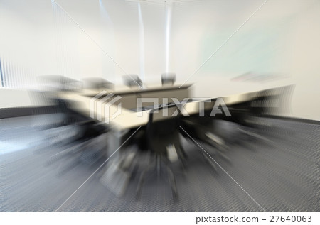 Empty meeting room and Conference table, Zoom blur 27640063