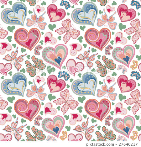 bright seamless pattern with butterflies and - Stock Illustration ...