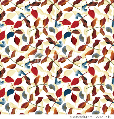 Seamless ecology pattern with leaves. Vector 27640310