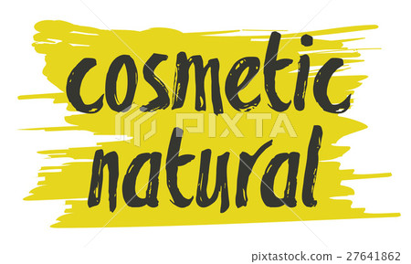 Natural cosmetics hand drawn isolated label Natural cosmetics hand drawn isolated label 27641862