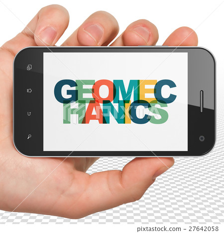 Science concept: Hand Holding Smartphone with 27642058