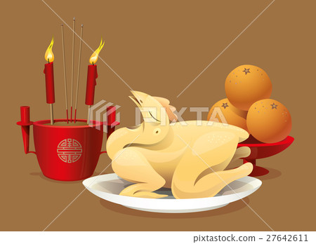 Chicken oblation and worship to Gods and ancestors 27642611
