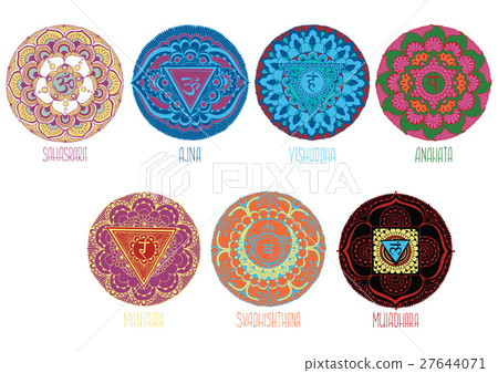 9 mandalas style mihendi symbolizing chakras 27644071