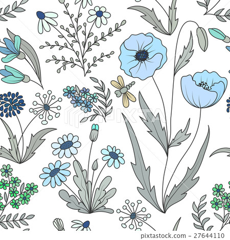 Beautiful vintage seamless pattern with colorful 27644110