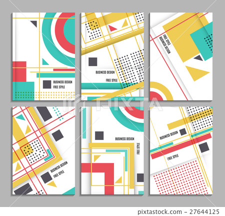 Set of business card. Abstract geometric design - Stock Illustration ...