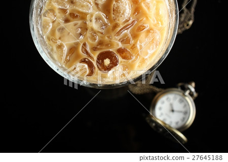 Vintage watch pocket with iced coffee Vintage watch pocket with iced coffee 27645188
