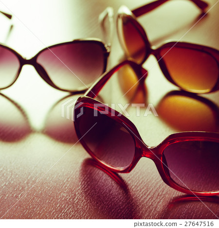 Fashionable sunglasses. Vintage stylized. 27647516