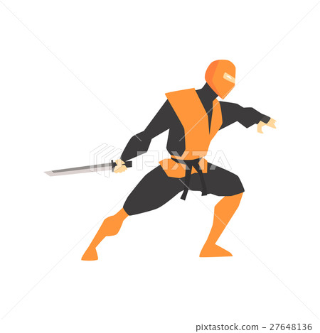 Japanese Ninja With Katana Sword Martial Arts 27648136