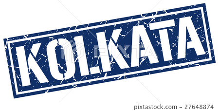 Kolkata blue square stamp 27648874