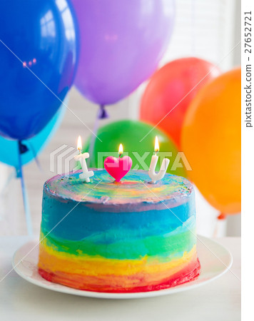 Rainbow birthday cake and cupcakes. Rainbow birthday cake and cupcakes. 27652721