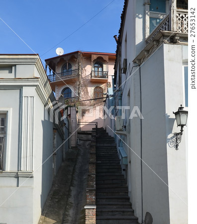 A small steep street in Tbilisi, Georgia 27653142