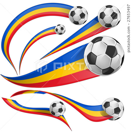 romania flag set with soccer ball. 27653497