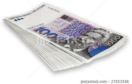 Bunch Croatian banknotes 1000 kunas Bunch Croatian banknotes 1000 kunas 27653586