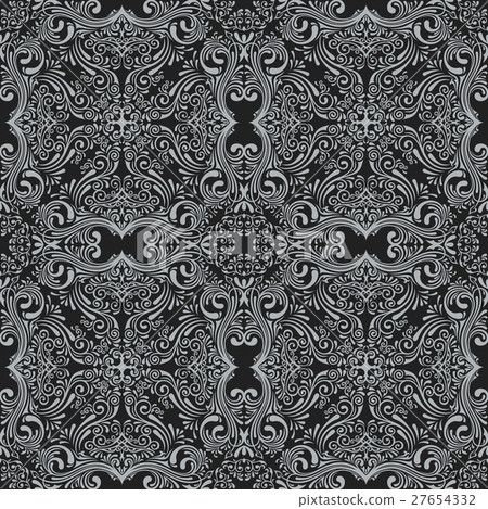 Vector seamless black pattern with art ornament - Stock Illustration ...