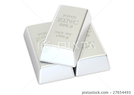 Zinc bars, 3D rendering 27654493