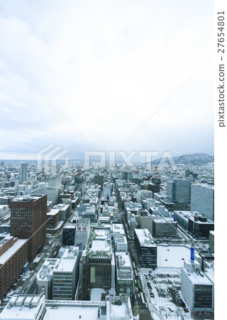 The streets of Sapporo in winter 27654801
