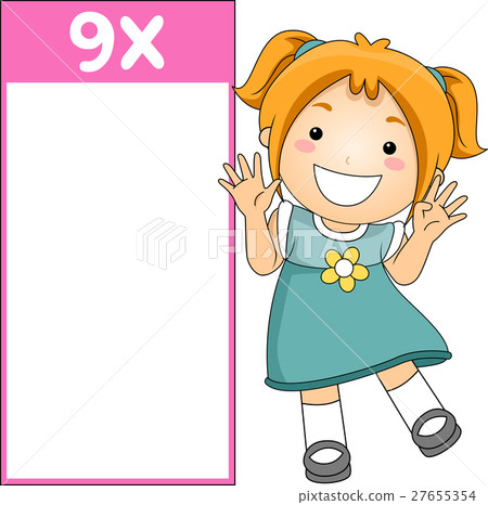 Kid Girl Multiplication Table Flash Card Nine Kid Girl Multiplication Table Flash Card Nine 27655354