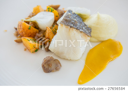 Sea Bass on plate. Sea Bass on plate. 27656584