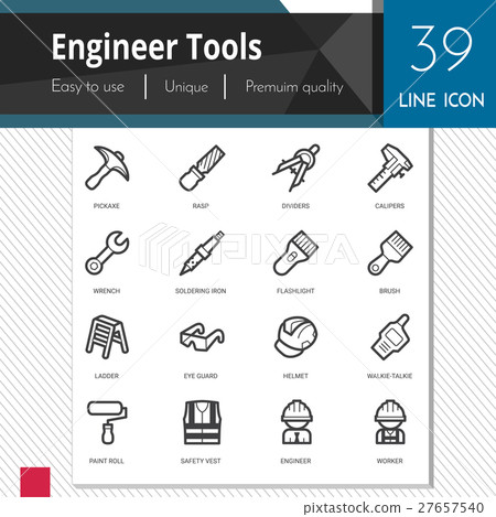 Engineer tools vector icons set, 27657540