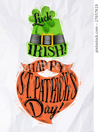Poster St Patrick hat beard Poster St Patrick hat beard 27657619