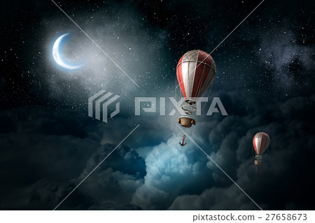 Aerostats flying over sky 27658673