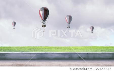 Aerostats flying over sky 27658872