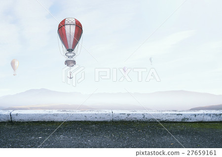 Aerostats flying over sky 27659161