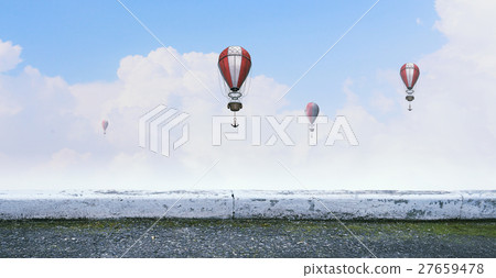 Aerostats flying over sky 27659478